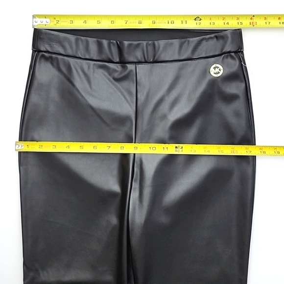 NWT Michael Kors Women's Black Faux Leather Skinny Pull On Pants Stretch Size M - Picture 7 of 9